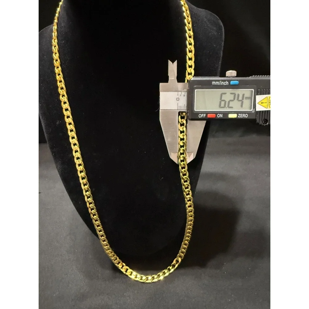cuban chain necklace 18k gold filled 26 inch 6mm
